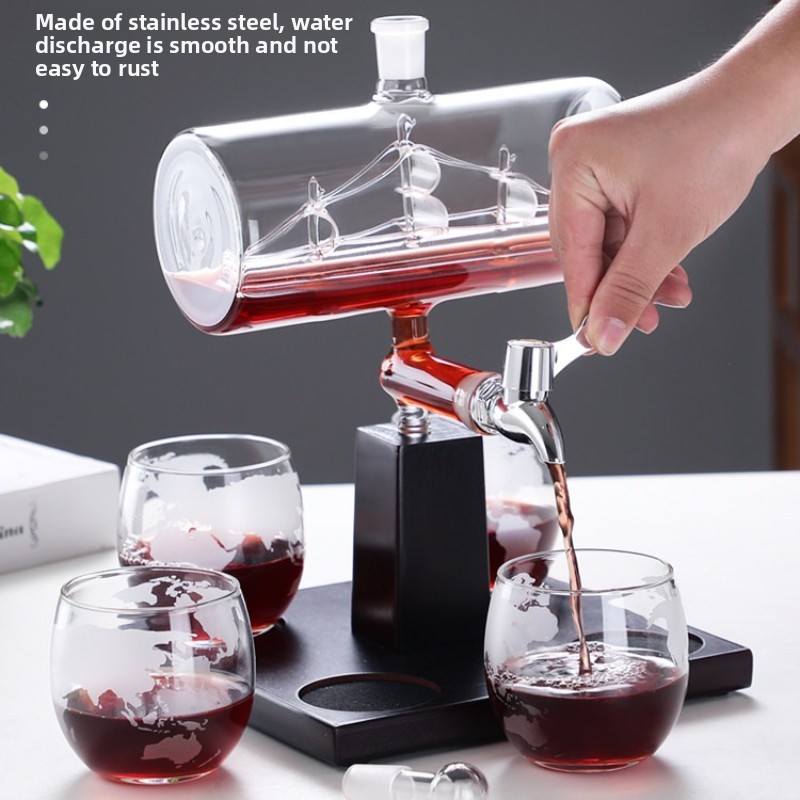 Decanter Aerator Set - Decanter per vino in vetro temperato
