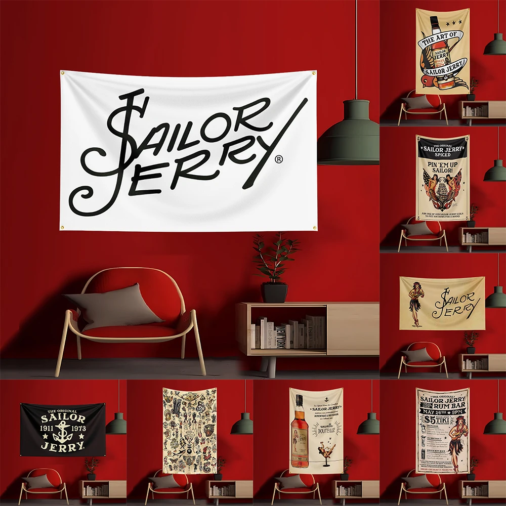 Wine Beer Rum - 90X150 CM S-Sailor Jerrys rum Bandiera
