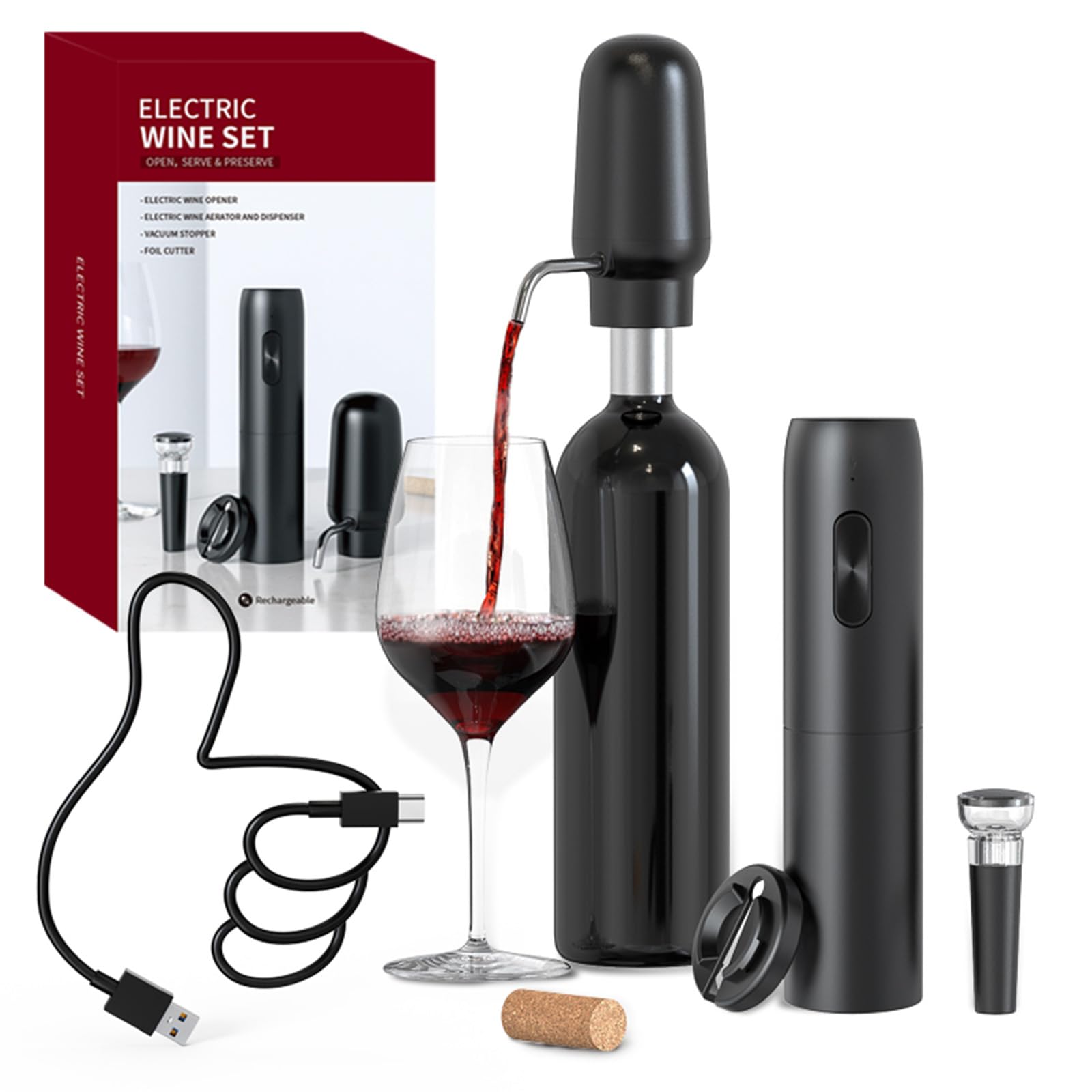 Decanter Aerator Set - Aeratore per vino elettrico intelligente Set