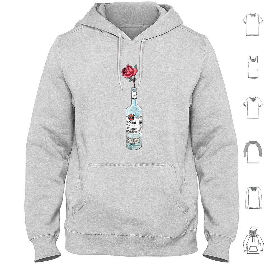 Wine Beer Rum - Felpa con Cappuccio in Cotone a
