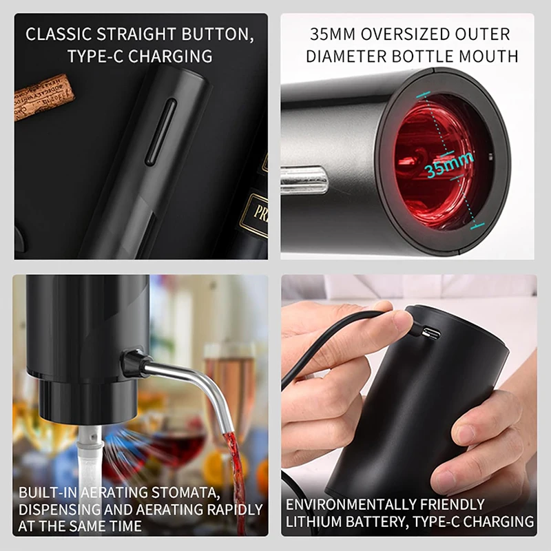 Set apribottiglie elettrico 4  - Decanter Aerator Set recensione e prezzo